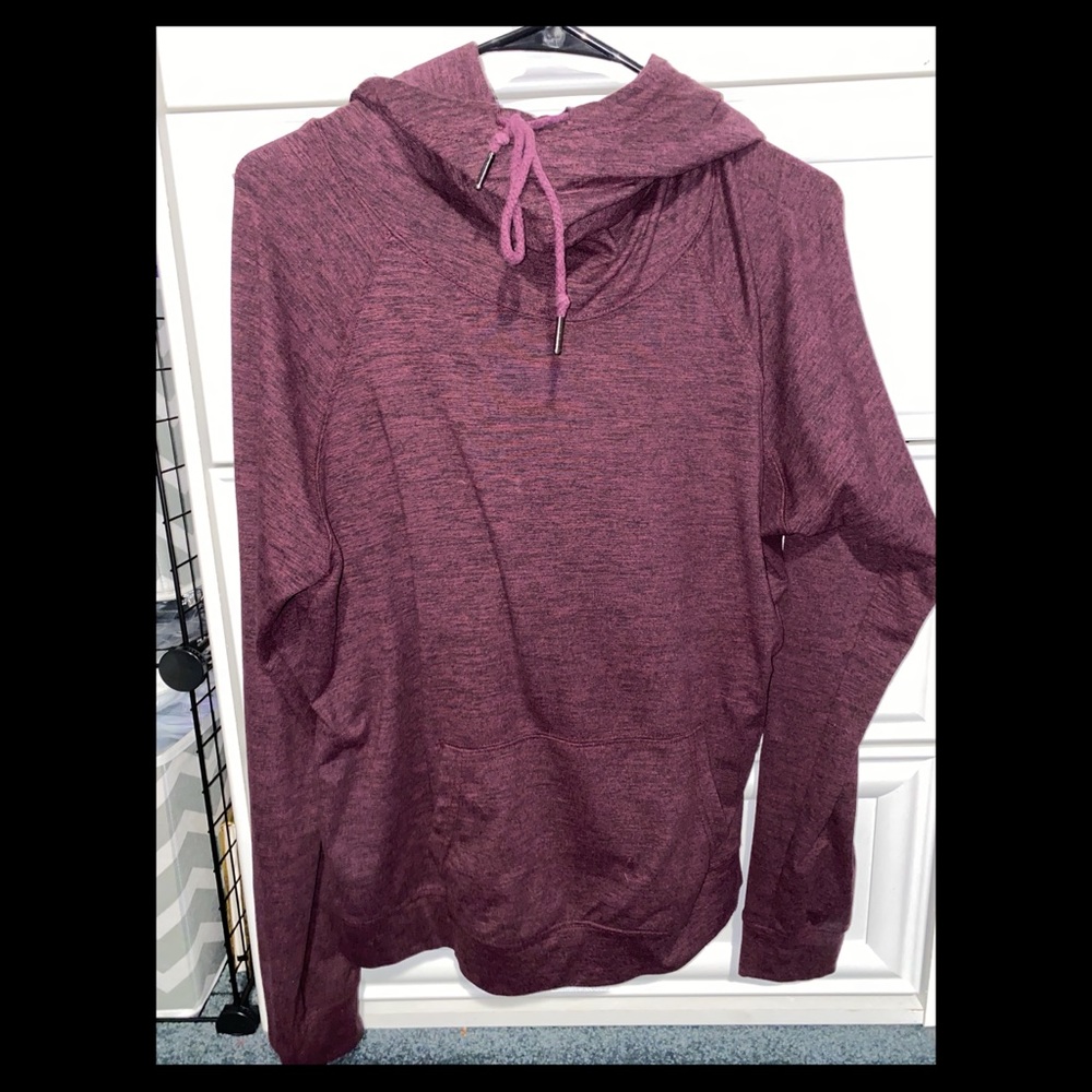Purple Scoop Neck Hoodie